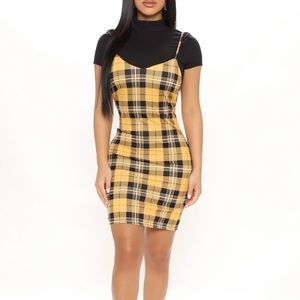 Take Notes Plaid Dress Set